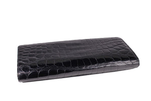 Black crocodile skin pochette