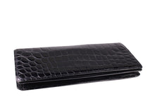 Black crocodile skin pochette