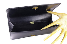 Black crocodile skin pochette