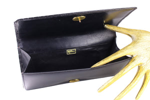 Black crocodile skin pochette