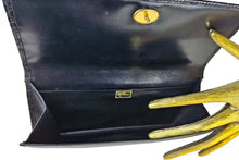 Black crocodile skin pochette