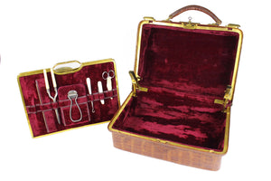 Edwardian crocodile skin vanity case