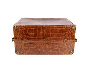 Edwardian crocodile skin vanity case