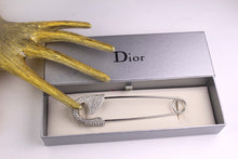 CHRISTIAN DIOR giant rhinestone safety pin brooch
