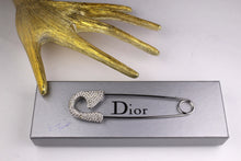 CHRISTIAN DIOR giant rhinestone safety pin brooch
