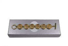 CHRISTIAN DIOR logo medallion link bracelet