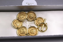 CHRISTIAN DIOR logo medallion link bracelet