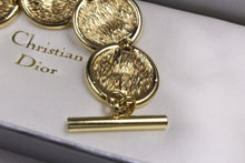 CHRISTIAN DIOR logo medallion link bracelet