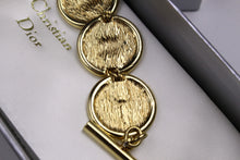 CHRISTIAN DIOR logo medallion link bracelet