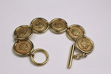 CHRISTIAN DIOR logo medallion link bracelet