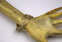 CHRISTIAN DIOR logo medallion link bracelet