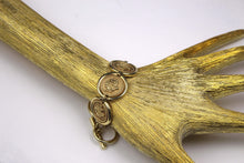 CHRISTIAN DIOR logo medallion link bracelet