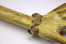 CHRISTIAN DIOR logo medallion link bracelet