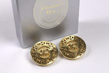 CHRISTIAN DIOR circular logo earrings