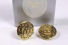 CHRISTIAN DIOR circular logo earrings