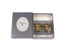 CHRISTIAN DIOR circular logo earrings