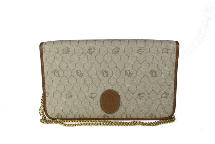 CHRISTIAN DIOR honeycomb canvas shoulder bag