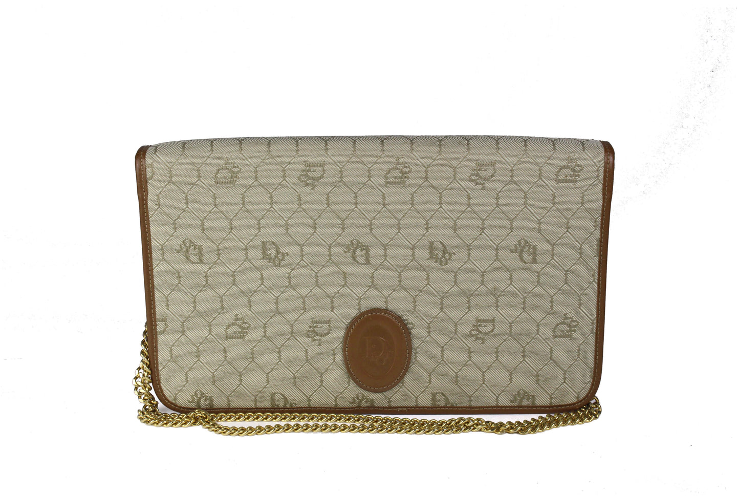 CHRISTIAN DIOR honeycomb canvas shoulder bag