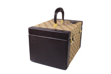 CHRISTIAN DIOR brown canvas oblique vanity travel case