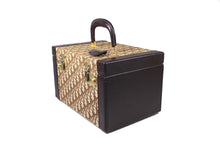 CHRISTIAN DIOR brown canvas oblique vanity travel case