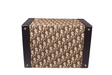 CHRISTIAN DIOR brown canvas oblique vanity travel case