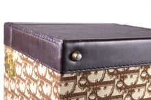 CHRISTIAN DIOR brown canvas oblique vanity travel case