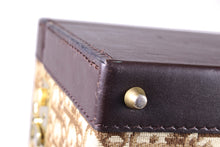CHRISTIAN DIOR brown canvas oblique vanity travel case