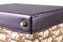 CHRISTIAN DIOR brown canvas oblique vanity travel case