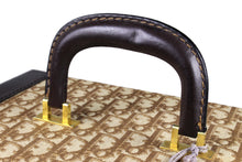 CHRISTIAN DIOR brown canvas oblique vanity travel case