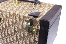 CHRISTIAN DIOR brown canvas oblique vanity travel case