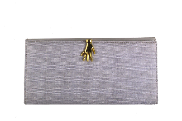 GUCCI ligth blue fabric hand clasp wallet