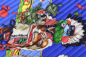 HERMÈS pleated "plissé" scarf “Kachinas” by Kermit Oliver