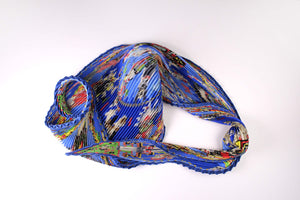 HERMÈS pleated "plissé" scarf “Kachinas” by Kermit Oliver