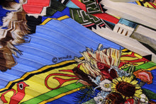 HERMÈS pleated "plissé" scarf “Kachinas” by Kermit Oliver