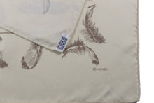 HERMÈS scarf “Plumes” by Henri de Linarès