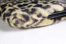 INGBER elongated clutch purse with leopard print