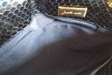 JUDITH LEIBER black snake skin pleated handbag