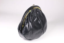JUDITH LEIBER blue black snake skin handbag