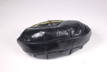 JUDITH LEIBER blue black snake skin handbag