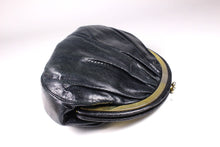 JUDITH LEIBER blue black snake skin handbag