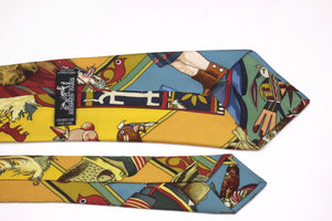 HERMÈS "Kachinas" by Oliver Kermit silk tie