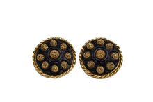 KALINGER large circular black resin earrings