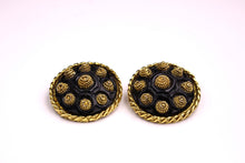 KALINGER large circular black resin earrings