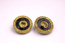 KALINGER large circular black resin earrings