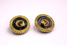 KALINGER large circular black resin earrings