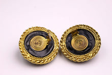 KALINGER large circular black resin earrings