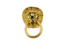 KENNETH LANE lion head door knocker brooch pendant