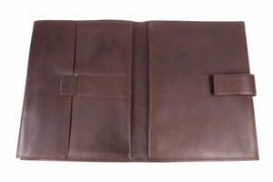 LOEWE brown canvas and leather logo briefcase