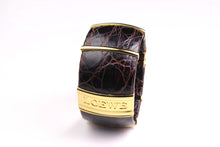 LOEWE crocodile skin cuff bracelet