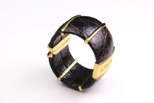 LOEWE crocodile skin cuff bracelet